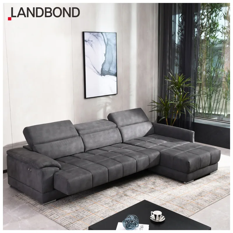 Modern Sectional Couch Sofa Set Pull Out Sofa Bed Multi-Functions Office Home Furniture Fabric Electric L Shape Living Room Sofa