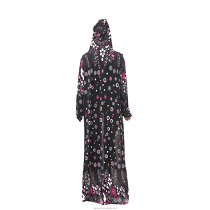 Abito Abaya Islamico Modesto in Organza e Chiffon Traspirante su Misura per Donne Taglie Forti, Adatto a Tutte le Stagioni - Product Image 1