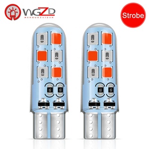 Bóng Đèn Phổ Biến Đèn LED W5W 194 168 T10 12SMD 2835 Đèn Flash Nhấp Nháy Hai Màu Đỏ + Xanh Dương Tự Động Nhấp Nháy Bằng Silicon - Product Image 1