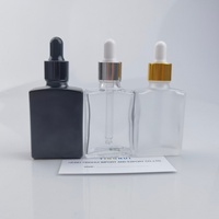 OEM OEM Botella de Vidrio Cuadrada Transparente Esmerilada de 15ML 30ML 50ML 100ML con Gotero para Aceite Esencial, Perfume y Difusor de Varillas
