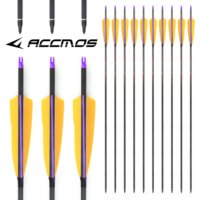 ID 6.2mm 32in Carbon Arrow Sp 250 300 400 500 600 700 800 5in Real Feather 100gn Heads New Insert Nock Tir à l'arc Chasse