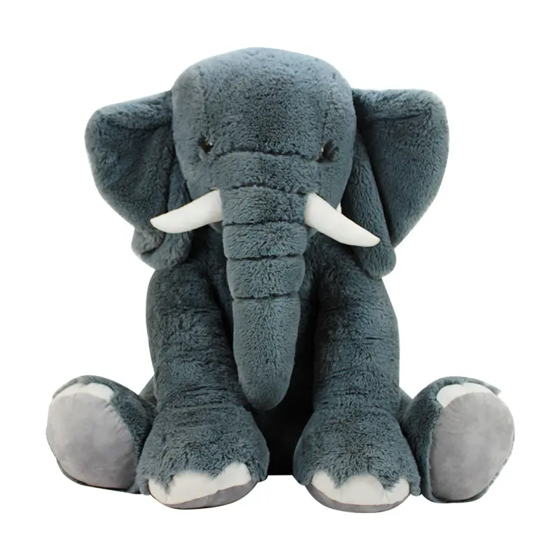 OEM Grosir Boneka Binatang Gajah Abu-abu Super Lembut Lembut Lembut Diemong Mewah Gajah Empuk