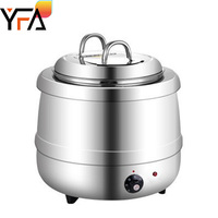 Hôtel Commercial Restaurant Pot Thermique Électrique Soupe Chauffante Pot En Acier Inoxydable Réchauffeur De Nourriture Conteneur 10/13L Réchauffeur De Soupe