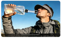 Paille filtrante portable en ABS avec membrane UF grande capacité pour survie d'urgence, camping et randonnée en extérieur