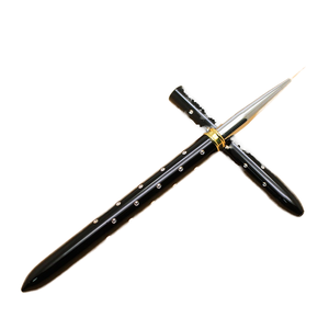 Socheal – Stylos de dessin pour ongles en métal noir de haute qualité, pinceaux liner en nylon 10 mm pour gel UV et acrylique, modèle pour la conception d'ongles - Product Image 1