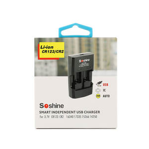 Lot de 4 Batteries <span class=keywords><strong>CR123a</strong></span>, Batteries Li-ion 3.7V <span class=keywords><strong>CR123a</strong></span> avec 2 emplacements <span class=keywords><strong>chargeur</strong></span> de batterie <span class=keywords><strong>Rechargeable</strong></span> au Lithium intelligent - Product Image 6