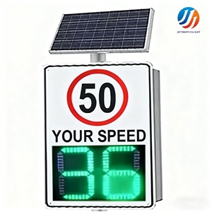 Panneau <span class=keywords><strong>radar</strong></span> solaire 35"X24" avec affichage clignotant de la limite de vitesse, retour d'information instantané et télécommande - Product Image 3