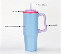 Nouveau modèle de gobelet isotherme Ice Master en acier inoxydable double paroi, anti-fuite, portable, avec paille et poignée