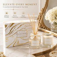 Coffret cadeau de parfum de luxe OEM avec diffuseur à bâtonnets et bougie parfumée