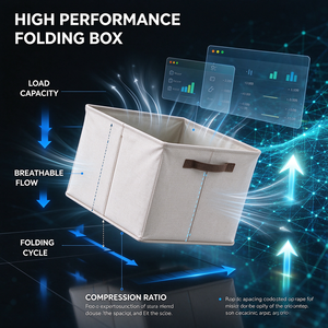 Caja de Almacenamiento Plegable de Tela al por Mayor con Asa para Organizar Ropa en el Hogar - Product Image 1
