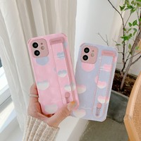 Étui de téléphone portable en cuir anti-chute de luxe avec bracelet pour iPhone 11 12 13 14 15 16 17 18 Pro Max