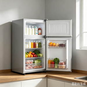 Refrigerador Pequeño de 80L con Doble Puerta y Congelador Superior, <span class=keywords><strong>Mini</strong></span> Refrigerador para Dormitorio, Apartamento u Hotel - Product Image 5
