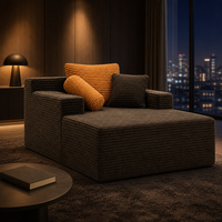 Einzelsitz-Sofa aus Cordstoff, Moderner Komprimierter Akzent-Sessel für Wohnzimmer, Schlafzimmer und Apartment