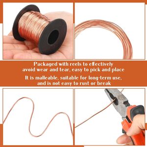 Carrete de alambre de cobre desnudo calibre 22 de 100 pies para jardinería, fabricación de joyas, <span class=keywords><strong>manualidades</strong></span> DIY con chatarra de aluminio de alta calidad - Product Image 4