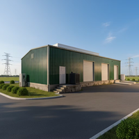 Bâtiment de stockage à structure en acier toutes saisons, avec poutres résistantes aux charges de neige et ruptures thermiques, idéal pour les climats nordiques et l'équipement hivernal