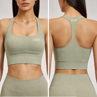 Soutien-gorge de sport sans couture antichoc pour femme, double bretelle, dos élégant, séchage rapide, idéal pour la course et le fitness