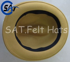 Thời trang len 100% cảm thấy Mũ nam màu vàng - Product Image 6