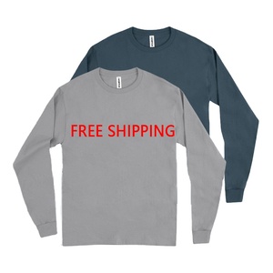 Envío Gratis, Camiseta de Manga Larga para Hombre, 100% Algodón, de Alta Calidad, Talla Grande, con Estampado Digital Personalizado, Unisex, Lisa - Product Image 2