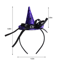Serre-tête mini chapeau de sorcière pointu d'Halloween avec toile d'araignée noire, accessoires capillaires pour femmes, idéal pour le cosplay, les déguisements et les célébrations festives