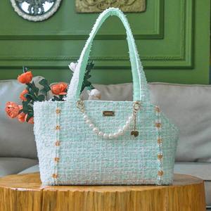 Lüks çiçek desenli tek omuzlu taşıma köpek sırt çantası küçük boy evcil hayvan taşıyıcı fermuar moda seyahat yürüyüş köpek sırt çantası - Product Image 5