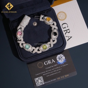 ดวงตาชั่วร้ายแฟชั่นดีไซน์ไม่เหมือนใครเครื่องประดับฮิปฮอปเย็น13มม. สีเงิน S925กำไลข้อมือเพชรอินฟินิตี้คิวบา - Product Image 3