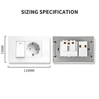 Interrupteurs et prises murales F6E-118 IP44 avec ports USB 10A/220-250V pour usage domestique et commercial Fabrication d'interrupteurs muraux