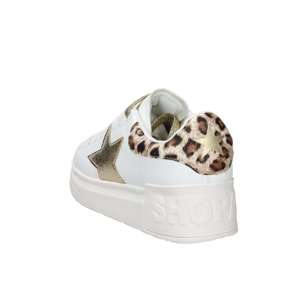 Baskets Shop Art Donna Blanches et Dorées Talon 4 cm Tailles 36 37 38 39 40 41 Chaussures en Toile Tendance - Product Image 6