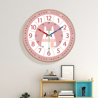 Jam Dinding Analog Berbahan Plastik Motif Beruang Kartun, Quartz, Senyap, Tahan Air, Dioperasikan dengan Baterai, Alat Manajemen Waktu untuk Pendidikan Dini