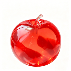 Jouet anti-stress souple en TPR transparent en forme de pomme rouge, jouet sensoriel à presser en forme de fruit - Product Image 1
