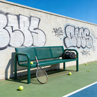 Banc d'extérieur entièrement métallique pour terrains de basketball/tennis, parcs et stades, 2-4 places, grande capacité, avec accoudoirs