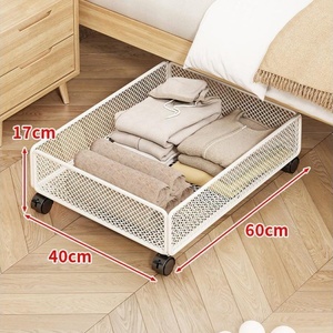 Large Capacity Multifunctional Metal Wheel Arrangement Bed Clothes Storage <b>Box</b> Bed Storage Wheel Rack Multifunctional <b>Bedding</b> - Product Image 3