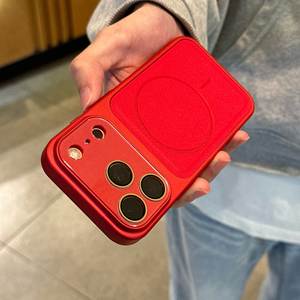 เคสสำหรับ iPhone 17 Pro Max ลายหนังลิ้นจี่ พร้อมฟิล์มแม่เหล็กป้องกันเลนส์ ป้องกันการตกกระแทก - Product Image 6