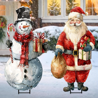 2er-Pack Mehrsprachiger Weihnachtsmann-Babydrache, Metallene Feen-Sprühhorn mit Schneeflocken-Effekt, Feiertagsgarten-Dekoration
