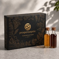Boîte cadeau rigide avec couvercle et base personnalisés, emballage en papier de luxe pour ensemble de mini bouteilles d'alcool