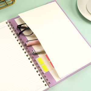 A4 Notebooks Wholesale PVC Waterproof Spiral Notebook with Ruler & Storage <b>Pocket</b> Lined Dotted Grid Jotter Notebook for School - Product Image 4