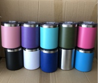 Beauchy 2024 Tasse à café isolée à double paroi en acier inoxydable 12oz Tumbler avec poignée et couvercle coulissant