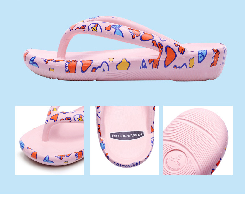 Summer Slippers Non-Slip Outside Flip Flops Breathable Thick-Soled Flip-Flops Slippers Women