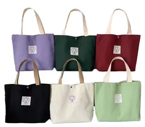 New Large Capacity All-Matching Canvas Tote Lightweight Waterproof Shoulder Bag Custom Printing Embroidery Folding