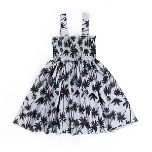 Robe d'été pour filles, imprimé feuilles, jupe de princesse à bretelles, vêtements pour enfants, vente en gros, nouvelle collection 2022 - Product Image 2