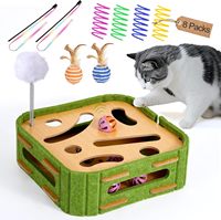 Jouet de labyrinthe en bois écologique et durable pour chats d'intérieur - Soulagement de l'ennui et enrichissement interactif