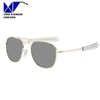 Lunettes de soleil carrées classiques OEM pour hommes, lunettes de pilote polarisées American Optical, monture transparente