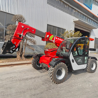 Landward 4WD Mini chariot télescopique Moteur diesel personnalisé 2.5 tonnes Chariot élévateur à fourche télescopique certifié EPA Euro 5 Hauteur de levage 6m