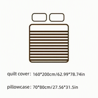 Set Sprei Katun Motif Marmer Abstrak Modern Poland Stock Warna Krem Biru 3-Piece, Dapat Dicuci, untuk Dropshipping EU