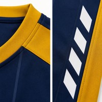 Jersey Sepak Bola V-Neck Custom Stripe dengan Panel Chevron OEM, Kaos Sepak Bola Cepat Kering Grosir, Seragam Tim