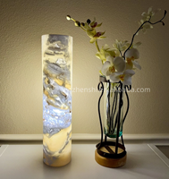 Lampe de table en marbre onyx alabastre de haute qualité au design élégant, idéale pour appartement, hôtel et villa - Vente flash