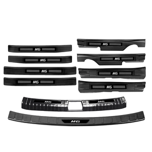 Noir/argent acier inoxydable voiture intérieur extérieur arrière garde porte <span class=keywords><strong>coffre</strong></span> <span class=keywords><strong>seuil</strong></span> pour BYD M6 2025 métal pare-chocs protecteur couverture bande - Product Image 1