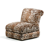 Fauteuil d'appoint de luxe post-moderne grand format Donghia en velours imprimé tigre, sans accoudoirs, design chaise longue pour chambre, villa, balcon