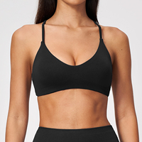 Soutien-gorge de sport pour femme de haute qualité, couleur unie, dos élégant, respirant, Y-black, séchage rapide, doux, pour fitness et yoga