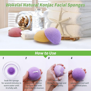 2025 Mauri 100% tự nhiên hữu cơ, mặt làm sạch trang điểm tẩy tế bào chết Konjac vẻ đẹp bọt biển - Product Image 3