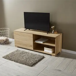 Eikenhouten Look Accent Moderne Tv-Stands Met 1 Deur Woonkamer Tv-Kast